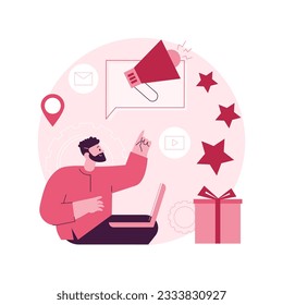 Promotion strategy abstract concept vector illustration. Brand sales promotion, get consumer to try product, customer loyalty, marketing campaign service, identify target audience abstract metaphor.