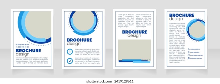 Promotion strategy white blank brochure layout design. Marketing agency. Vertical poster template set with empty copy space for text. Premade corporate reports collection. Editable flyer paper pages