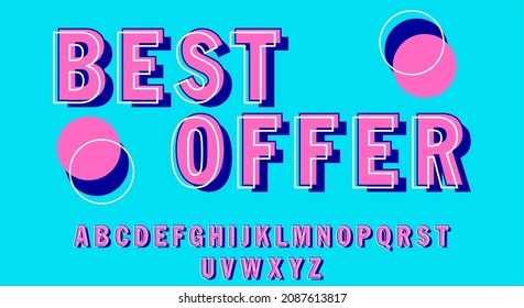 Promotion style display font vector