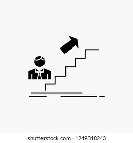 promotion, Success, development, Leader, career Glyph Icon. Vector isolated illustration