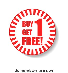 Promotion tag vector : Buy 1 GET 1 FREE