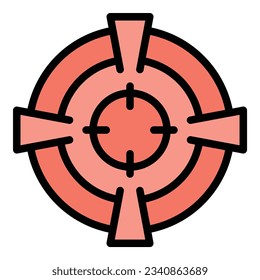 Promotion target icon outline vector. Special public. Price sale color flat