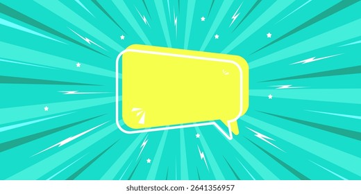 Promotion themed comic background and yellow in mid messege. Template for business,promotion,adversitement ilustration vector. 10 eps.