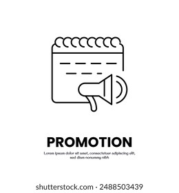 diseño de Vector de ícono de contorno delgado de promoción bueno para Web o App móvil