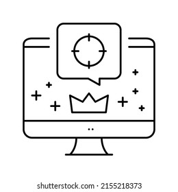 promotion to top line icon vector. promotion to top sign. isolated contour symbol black illustration