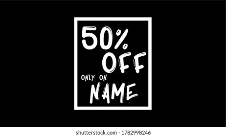Vector de promoción, con fondo negro y letras blancas. Ideal para la promoción de banners con descuento, folletos, carteles publicitarios.
