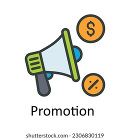 Promotion  vector Fill outline Icon Design illustration. Taxes Symbol on White background EPS 10 File
