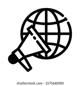 promotion vector icon in outline style