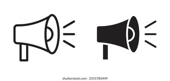 Promotion vector icon set in black color.