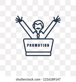 Promotion vector outline icon isolated on transparent background, high quality linear Promotion transparency concept can be used web and mobile