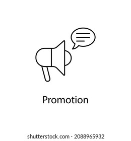 Icono de contorno de vector de promoción para diseño web aislado en fondo blanco