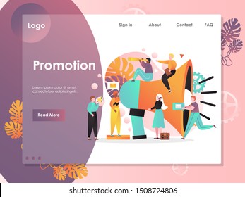 Promotion vector website template, web page and landing page design for website and mobile site development.  