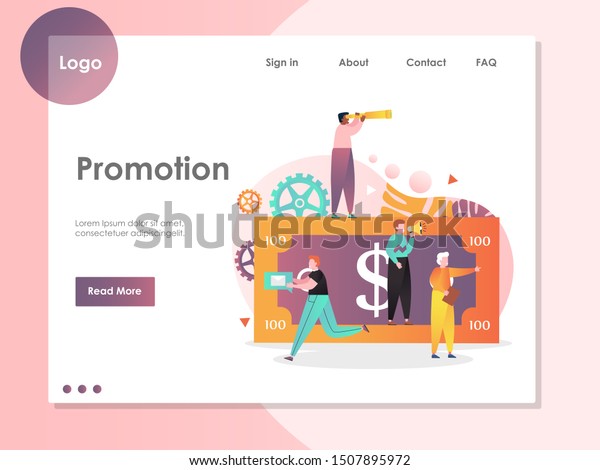 Promotion Vector Website Template Web Page Stock Vector Royalty