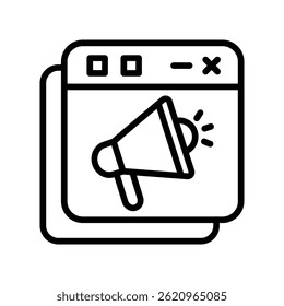 Ícone de contorno do Vetor de Site de Promoção. Arquivo Eps10 