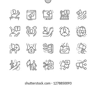 Promotion Well-crafted Pixel Perfect Vector Thin Line Icons 30 2x Grid for Web Graphics and Apps. Simple Minimal Pictogram