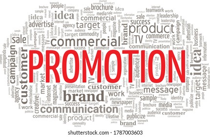 Promotion word cloud isolated on a white background
