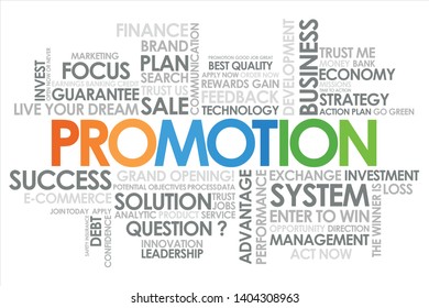 Promotion Word Cloud White Background Stock Vector (Royalty Free ...