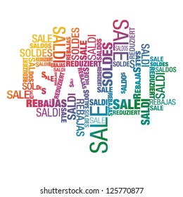 Promotional advertise cloud of international words (italian focused & gradient colors)