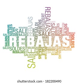 Promotional advertise cloud of international words (spanish focused & gradient colors)