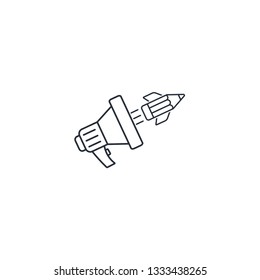 Promotional, advertising content. Vector linear icon.