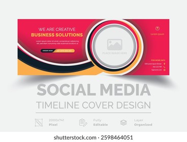 Promotional agency business banner layout, corporate or business conference webinar, clean header design
