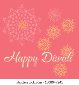Promotional Banner for Indian festival "Diwali" with lamps, mandala, decorations, flowers and many more