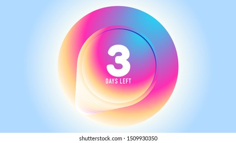 promotional banner. number 3 days left vector