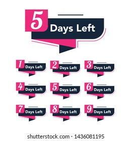 promotional banner with number of days left sign vector illustration