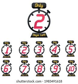 Promotional banner with a number of days left sign.