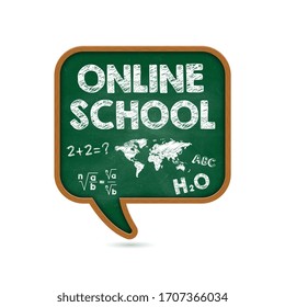 Promotional banner online education. Back to school. Vector illustration.