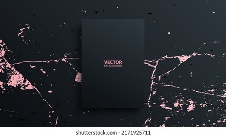 Promotional banner with pink grunge texture. Luxury background for product presentation and advertising. Black and pink color. Vector Illustration.