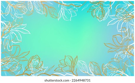 Promotional blue spring background with gold