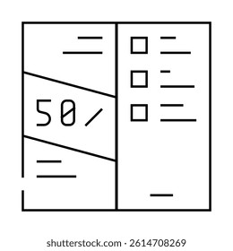 promotional booklet line icon vector. promotional booklet sign. isolated contour symbol black illustration