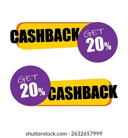 Promotional Cashback Offer Banner – Get 20% Discount Label Design
