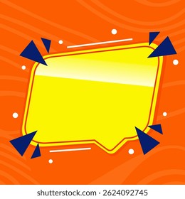 Promotional Discount Banner Design with Yellow Balloon and Orange Background for Sales, Offers, and Marketing Promotions