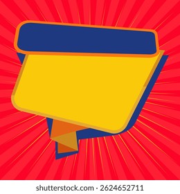Promotional Discount Banner Design with Yellow Balloon and Red Background for Sales, Offers, and Marketing Promotions