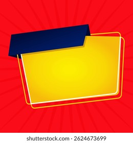Promotional Discount Banner Design with Yellow Balloon and Red Background for Sales, Offers, and Marketing Promotions