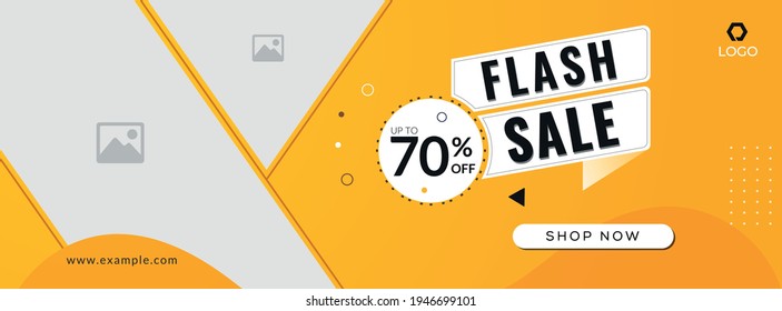 Promotional discount Flash sale social media facebook cover timeline web ad banner template design