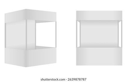 promotional display tent, outdoor promotional stand, vector illustration isolated on white background.