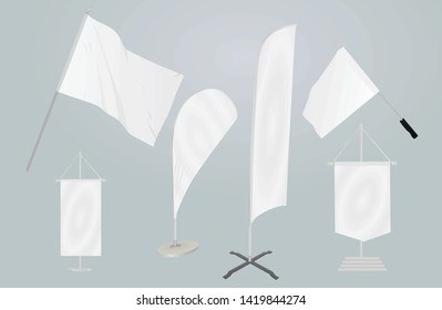Promotional flags template. vector illustration