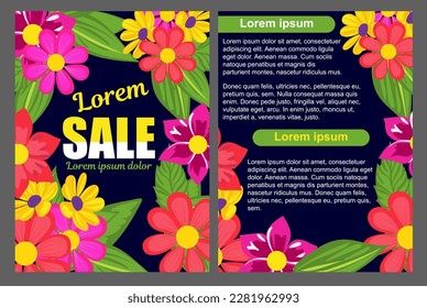 Promotional flyer, discount voucher template, brochure for special offers, invitation to a party with a simply dummy text. Vector graphic