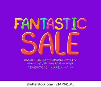 Promotional flyer Fantastic sale with multicolor lettering