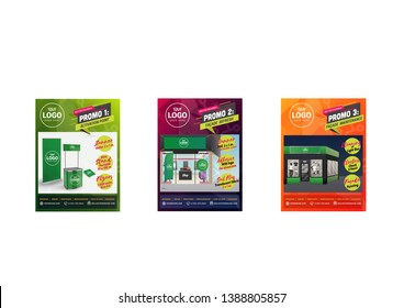 Promotional flyers for graphic design company or advertising studio