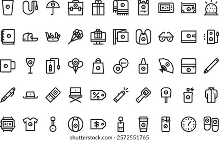 Promotional gifts icons High-Quality Vector Icons Collection with Editable Stroke. Ideal for Professional and Creative Projects.