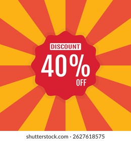 Gráfico promocional para oferta de desconto de 40%