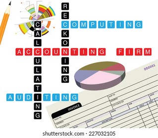 Promotional illustration accounting firm folded in abstract form. Vector illustration.