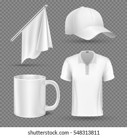 Promotional items, vector set mockup