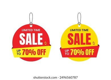 Promotional limited time sale offers sticker, vector illustration, super discount dangler for promotion.