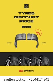 Promotional material on the sale of tires or car rims.