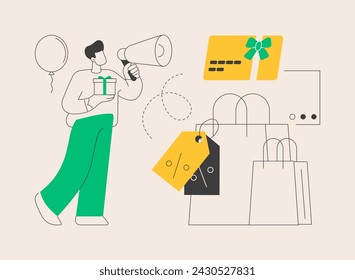 Promotional mix abstract concept vector illustration. Combination of promotional methods, best marketing tool, advertising integration, personal selling strategy, public relations abstract metaphor.